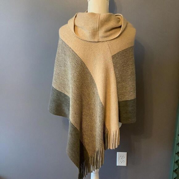 Chicos  Multi-Color Knit Poncho with Stylish Cowl Neck - Picture 4 of 6